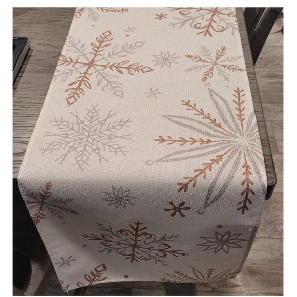 Christmas Table Runner Decorative Cloth Snowflake Decor Xmas Holiday Decoration - Picture 3 of 9